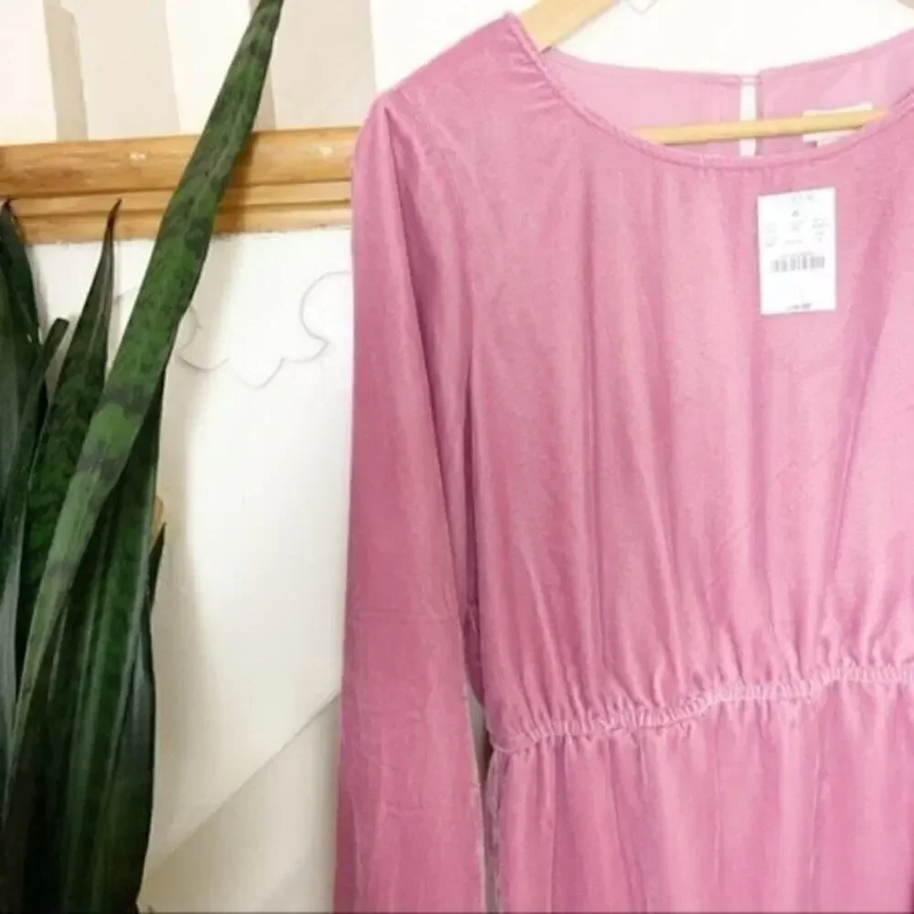J.Crew Velvet Tulip Hem Dress Guava Berry Pink 6
